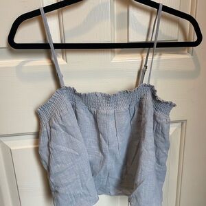 Light Blue Flowy Spaghetti Strap Top